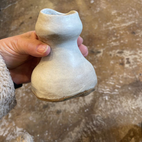 Cream pottery vase by XO pottery