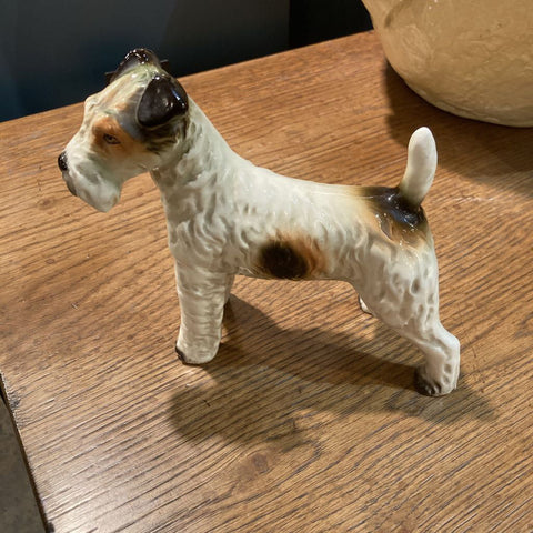 Vintage porcelain terrier dog (6x6 in)