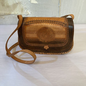 Tooled leather purse 9.5x11