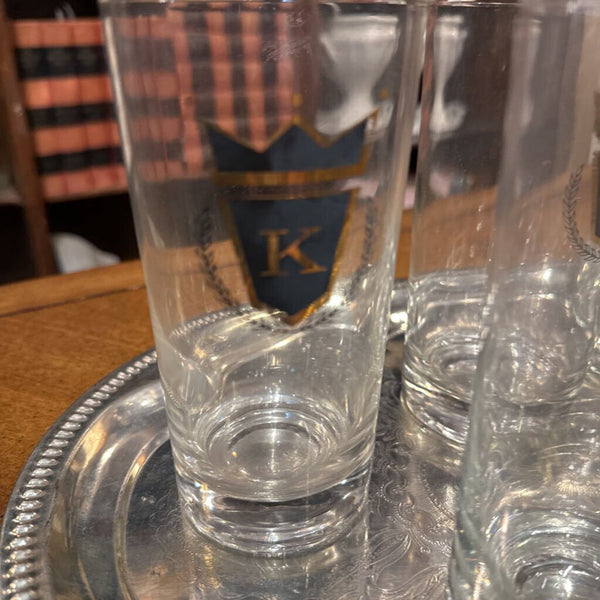 set of 6 K monogram glasses