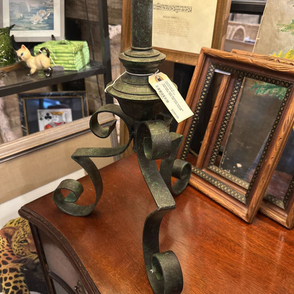 Vintage John Richard wrought iron lamp 32in tall with shade