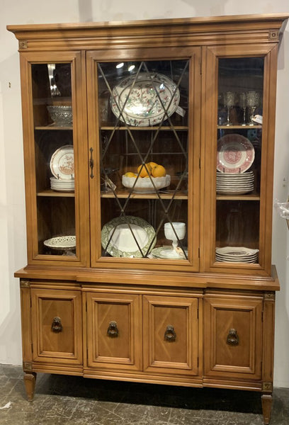 VINTAGE THOMASVILLE CABINET WITH LINED DRAWER FOR FLATWARE AND STORAGE BELOW | 51.5"W X 75"H X 14"D