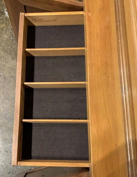 VINTAGE THOMASVILLE CABINET WITH LINED DRAWER FOR FLATWARE AND STORAGE BELOW | 51.5"W X 75"H X 14"D