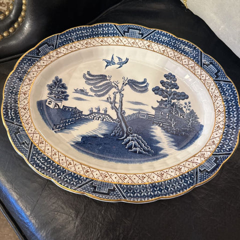 Real Old Willow Blue and Gold Platter