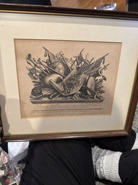 Framed March to Finchley Etching 12x14