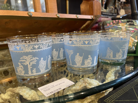 Set 6 light blue MCM barware