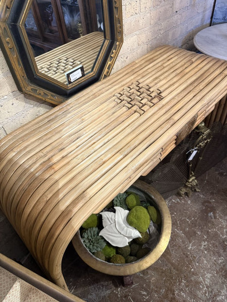 Bamboo Waterfall Console Table 48L 17D 27H IN STORE PICKUP ONLY