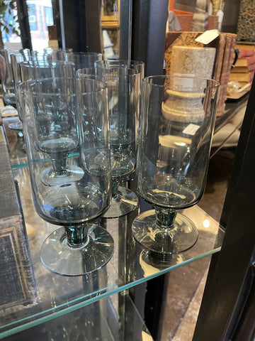 Set 5 tall blue barware