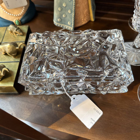 Tiffany & Co rock cut crystal jewelry or trinket box
