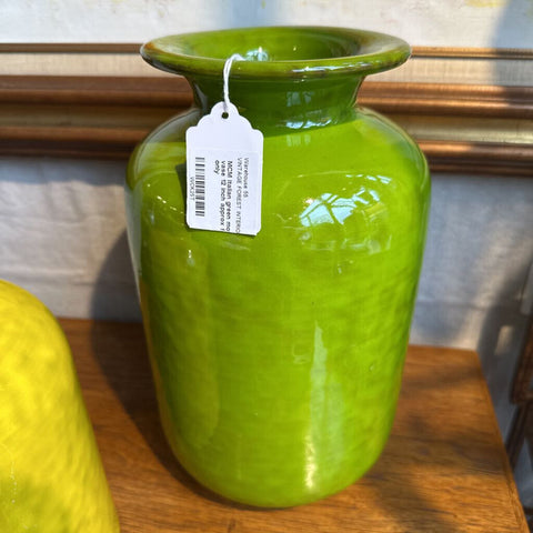 MCM Italian green mottled pottery vase 12 inch approx for pick up only