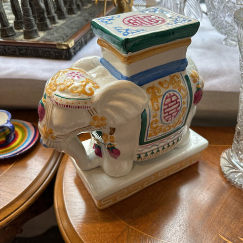 Pair of elephant mantle figures
