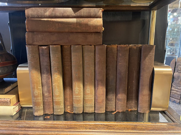 Set 14 Roycrofter Art and Crafts Era Leather Books
