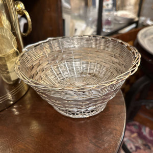 Little silver woven basket bowl