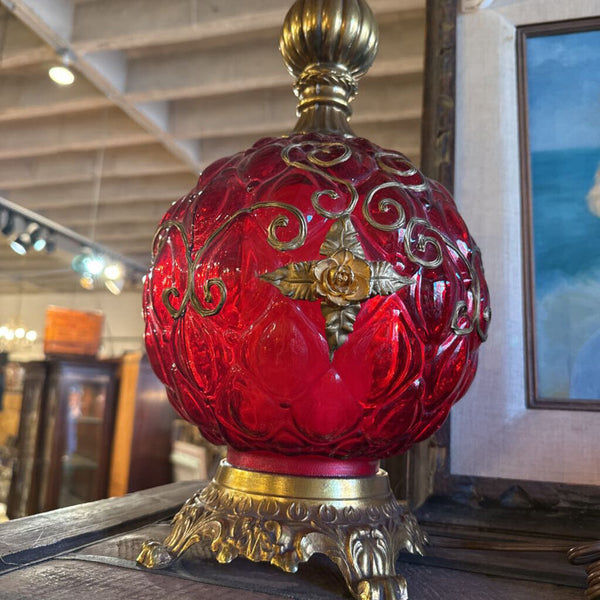 PAIR RED MCM LAMPS