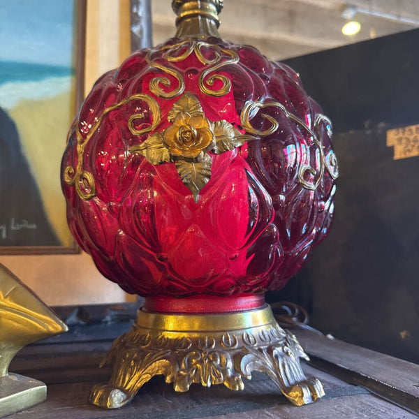 PAIR RED MCM LAMPS