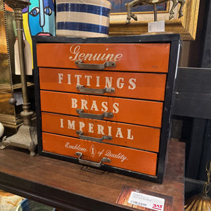 VINTAGE IMPERIAL BRASS FITTING 5-DRAWER CABINET DISPLAY BIN