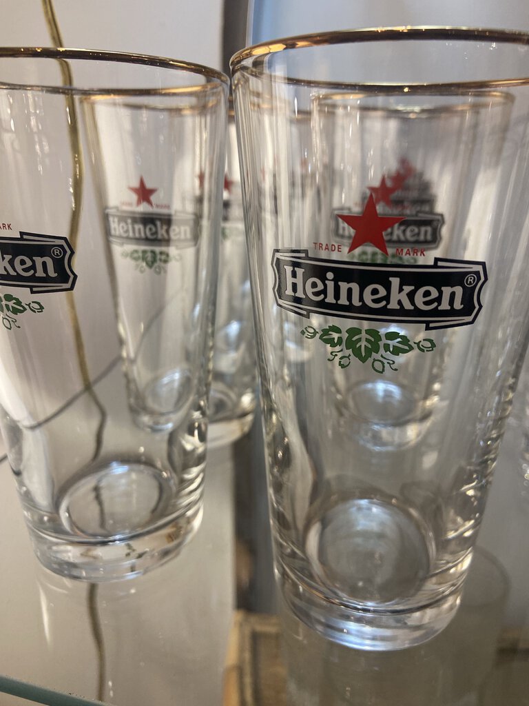 Heineken vintage half pint glasses -priced individually
