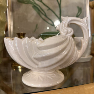 White McCoy pottery shell planter
