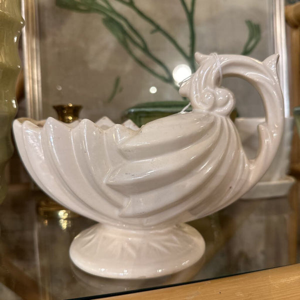 White McCoy pottery shell planter