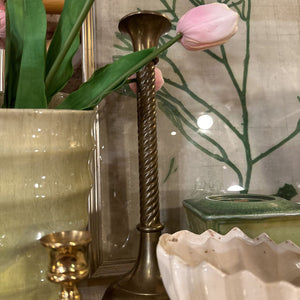 Tall Brass Candlestick 14 in