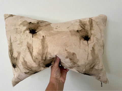 Velvet Sepia Toned Floral Pillow 18x26 - EACH