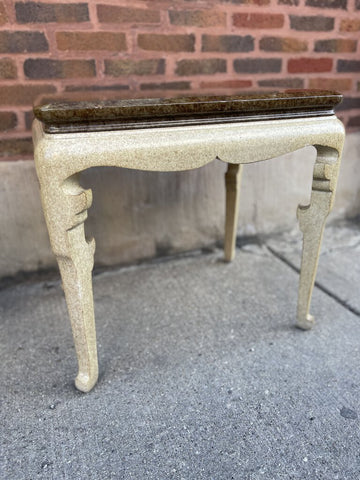 Vintage Marge Carson's Faux Marble Paint Side Table 26W 18D 24T