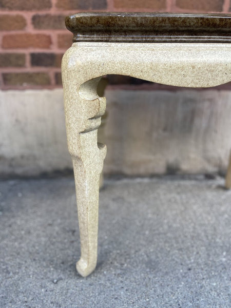 Vintage Marge Carson's Faux Marble Paint Side Table 26W 18D 24T