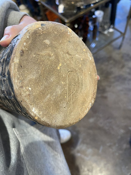 Abstract pottery vase 10x4 as found