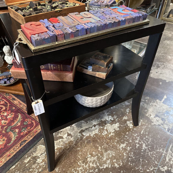 Black side table nightstand Crate and Barrel. 16x22x26T pick up only