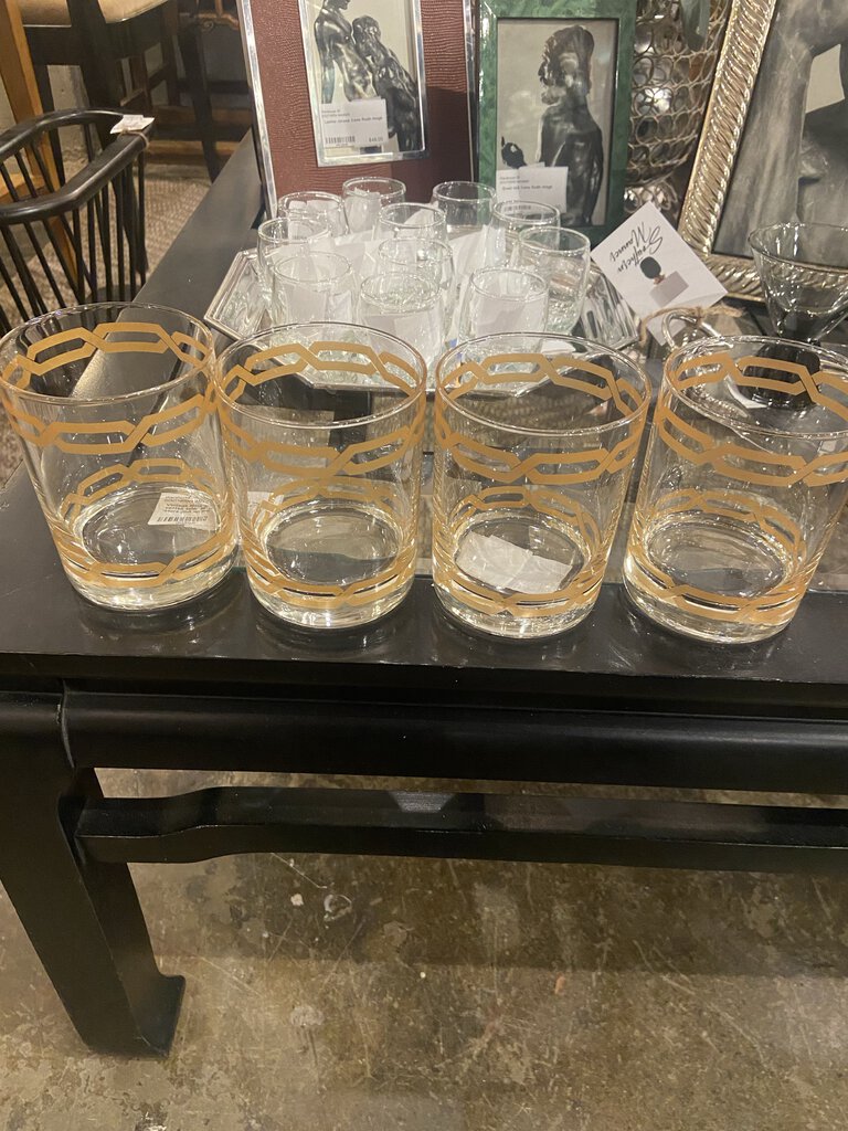 Set of 4 vintage chain link double old fashioneds
