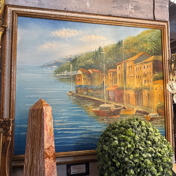 Italian Harbor Oil Painting 24x28