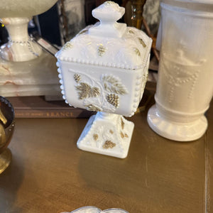 Milkglass Wedding Box Dish