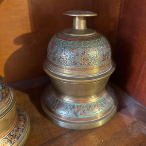 Large Brass Green Elephant Bell