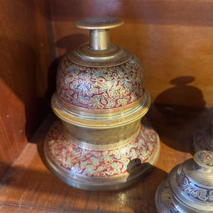 Large Brass Red Elephant Bell