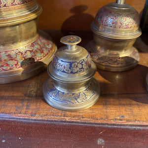 Small Brass Blue Elephant Bell