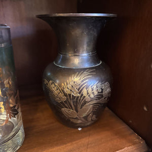 Brass Etched Vase