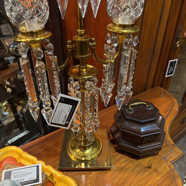 Brass and Crystal Lamp