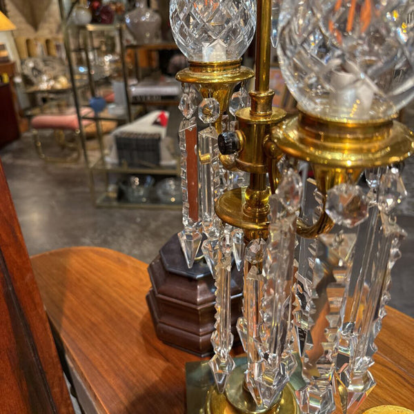 Brass and Crystal Lamp