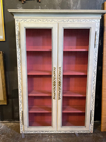 Folk art dragon painted cabinet 62T 40W 12D