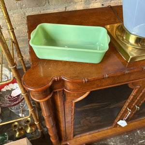 Large jadeite fire king patterned refrigerator dish