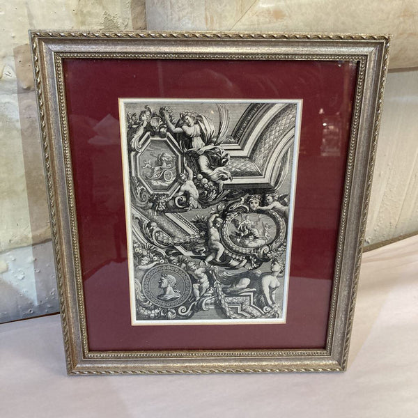 Antique architectural engraving, custom frame (10x12 in)