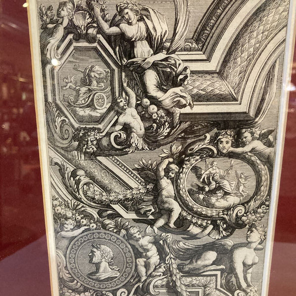 Antique architectural engraving, custom frame (10x12 in)
