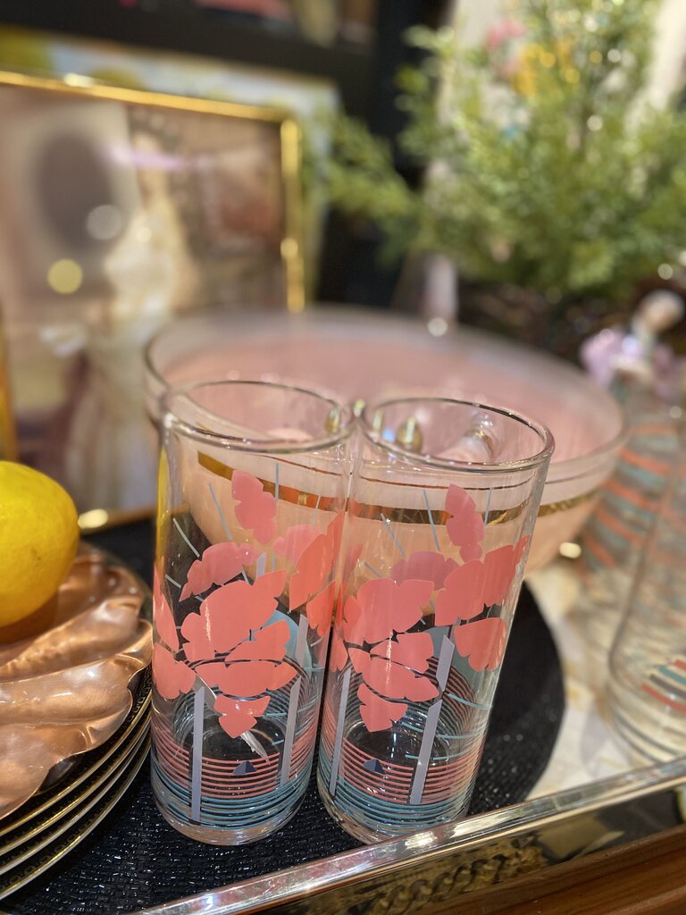 Pair of pink palm glasses