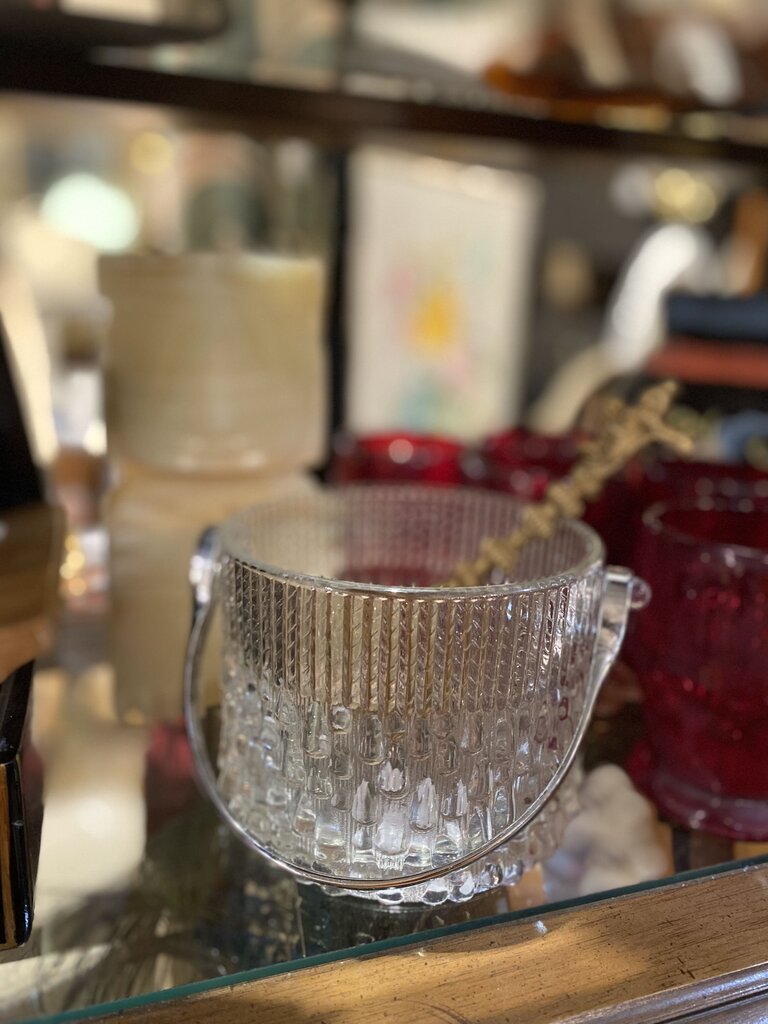 Small glass ice bucket