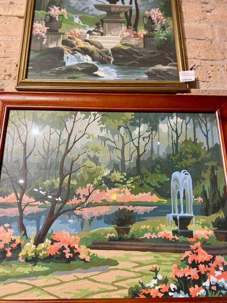Vintage paint by number frame