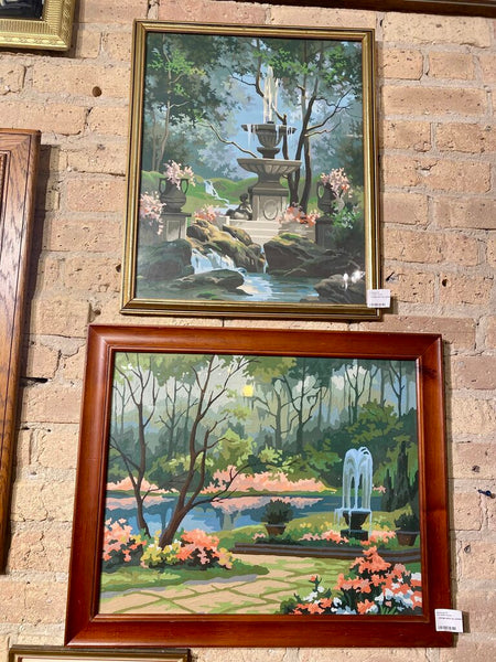Vintage paint by number frame