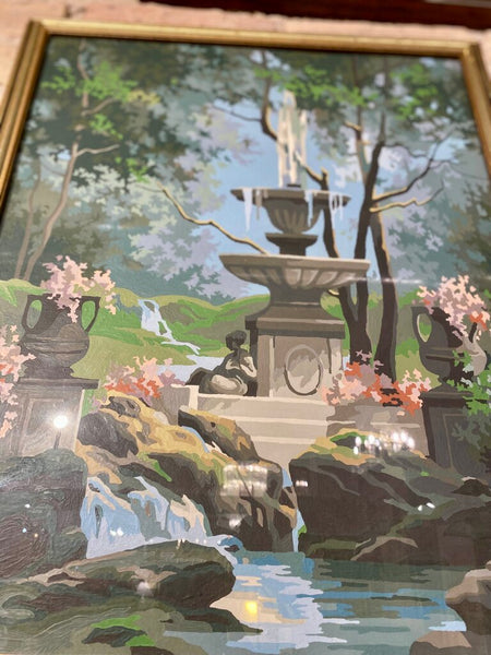 Vintage paint by number frame