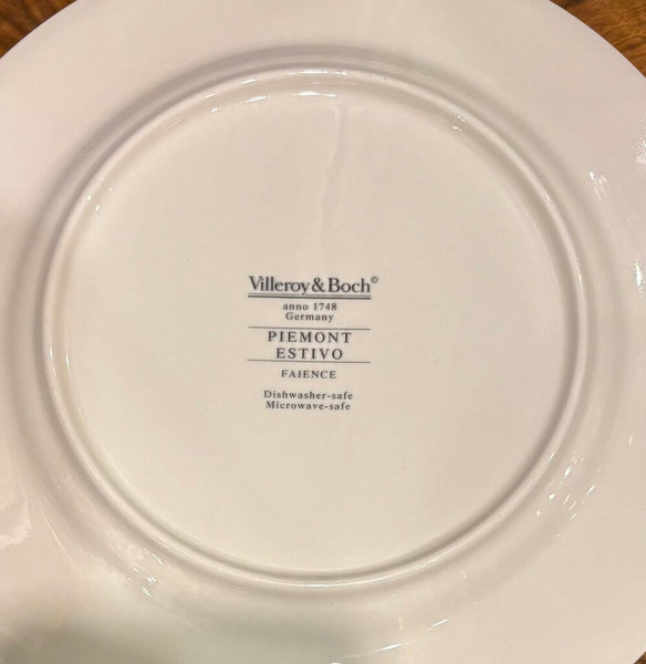 VILLEROY & BOCH FAIENCE PLATES W/LATTICE AND FRUITS - SET OF 5 | 8 5/8"