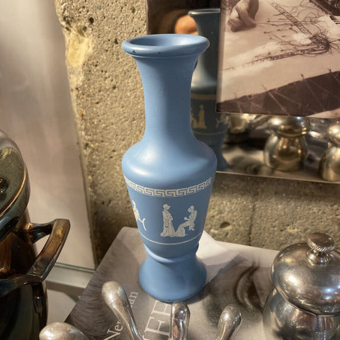 Blue and white Painted Small Glass Vase