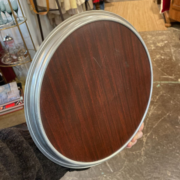 Wood and Silver Tray